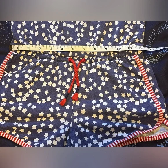 Girls Sz M(7/8) Cat & Jack Star Print Romper with Red Stripe Trim - Picture 4 of 7
